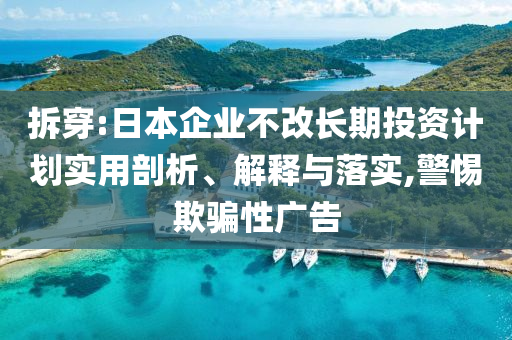 拆穿:日本企業(yè)不改長(zhǎng)期投資計(jì)劃實(shí)用剖析、解釋與落實(shí),警惕欺騙性廣告