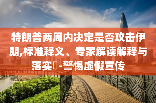 特朗普兩周內(nèi)決定是否攻擊伊朗,標準釋義、專家解讀解釋與落實?-警惕虛假宣傳