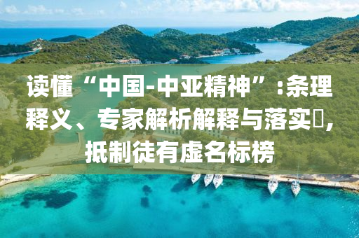 讀懂“中國(guó)-中亞精神”:條理釋義、專家解析解釋與落實(shí)?,抵制徒有虛名標(biāo)榜