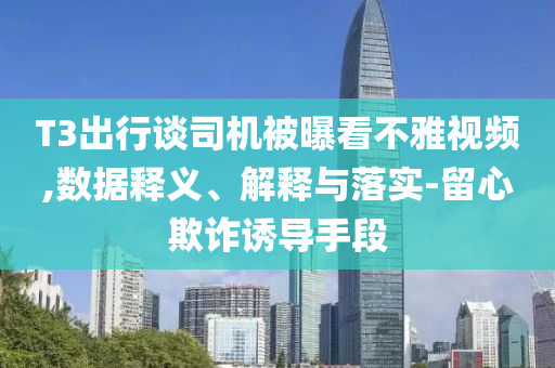 T3出行談司機(jī)被曝看不雅視頻,數(shù)據(jù)釋義、解釋與落實(shí)-留心欺詐誘導(dǎo)手段