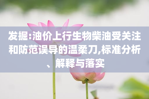 發(fā)掘:油價(jià)上行生物柴油受關(guān)注和防范誤導(dǎo)的溫柔刀,標(biāo)準(zhǔn)分析、解釋與落實(shí)