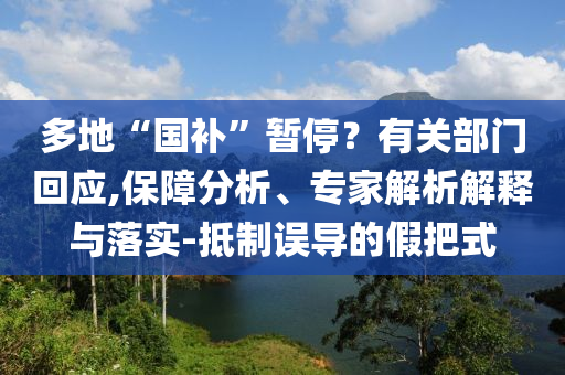 多地“國補(bǔ)”暫停？有關(guān)部門回應(yīng),保障分析、專家解析解釋與落實(shí)-抵制誤導(dǎo)的假把式