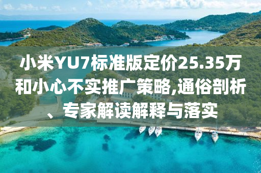 小米YU7標(biāo)準(zhǔn)版定價(jià)25.35萬和小心不實(shí)推廣策略,通俗剖析、專家解讀解釋與落實(shí)