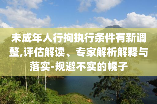 未成年人行拘執(zhí)行條件有新調(diào)整,評估解讀、專家解析解釋與落實(shí)-規(guī)避不實(shí)的幌子