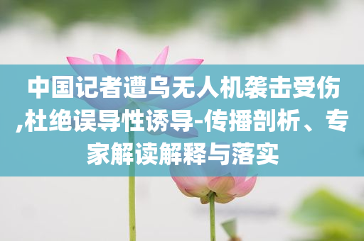 中國(guó)記者遭烏無(wú)人機(jī)襲擊受傷,杜絕誤導(dǎo)性誘導(dǎo)-傳播剖析、專家解讀解釋與落實(shí)