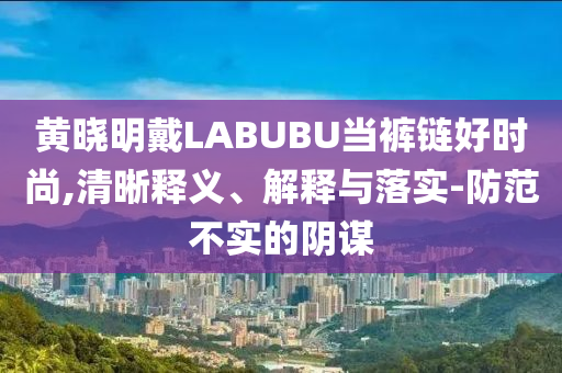 黃曉明戴LABUBU當褲鏈好時尚,清晰釋義、解釋與落實-防范不實的陰謀