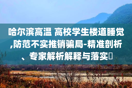 哈爾濱高溫 高校學(xué)生樓道睡覺(jué),防范不實(shí)推銷(xiāo)騙局-精準(zhǔn)剖析、專(zhuān)家解析解釋與落實(shí)?