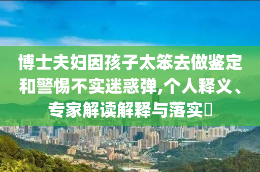 博士夫婦因孩子太笨去做鑒定和警惕不實(shí)迷惑彈,個人釋義、專家解讀解釋與落實(shí)?