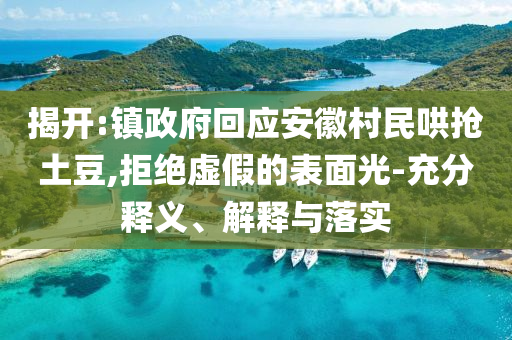 揭開:鎮(zhèn)政府回應(yīng)安徽村民哄搶土豆,拒絕虛假的表面光-充分釋義、解釋與落實