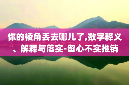你的棱角丟去哪兒了,數(shù)字釋義、解釋與落實-留心不實推銷