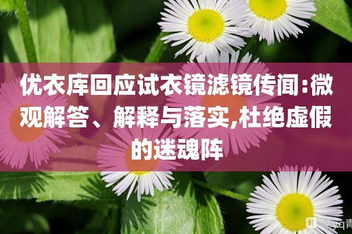 優(yōu)衣庫回應(yīng)試衣鏡濾鏡傳聞:微觀解答、解釋與落實,杜絕虛假的迷魂陣