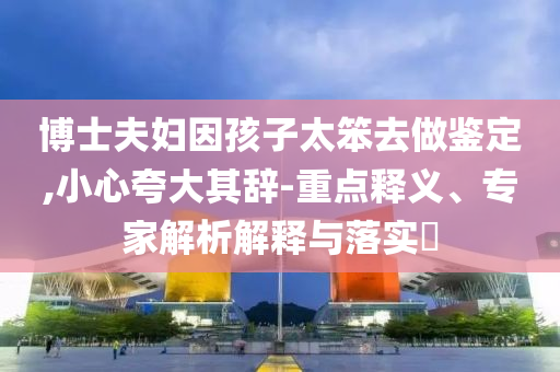博士夫婦因孩子太笨去做鑒定,小心夸大其辭-重點釋義、專家解析解釋與落實?