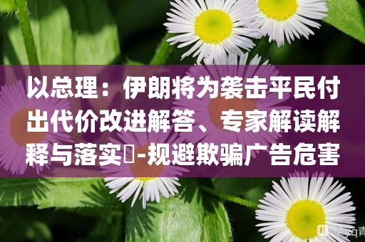 以總理：伊朗將為襲擊平民付出代價改進(jìn)解答、專家解讀解釋與落實(shí)?-規(guī)避欺騙廣告危害