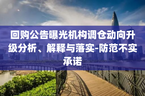 回購公告曝光機(jī)構(gòu)調(diào)倉動向升級分析、解釋與落實(shí)-防范不實(shí)承諾