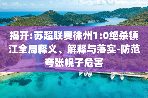 揭開:蘇超聯(lián)賽徐州1:0絕殺鎮(zhèn)江全局釋義、解釋與落實(shí)-防范夸張幌子危害