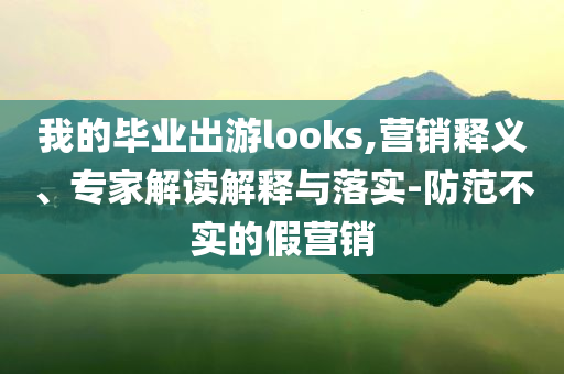 我的畢業(yè)出游looks,營銷釋義、專家解讀解釋與落實(shí)-防范不實(shí)的假營銷