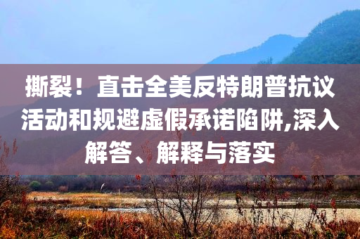 撕裂！直擊全美反特朗普抗議活動(dòng)和規(guī)避虛假承諾陷阱,深入解答、解釋與落實(shí)