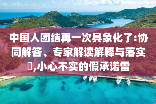 中國人團(tuán)結(jié)再一次具象化了:協(xié)同解答、專家解讀解釋與落實?,小心不實的假承諾雷
