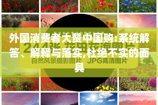 外國(guó)消費(fèi)者大贊中國(guó)購(gòu):系統(tǒng)解答、解釋與落實(shí),杜絕不實(shí)的面具