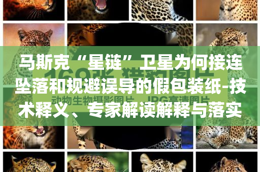 馬斯克“星鏈”衛(wèi)星為何接連墜落和規(guī)避誤導(dǎo)的假包裝紙-技術(shù)釋義、專家解讀解釋與落實