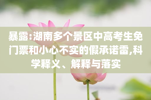 暴露:湖南多個景區(qū)中高考生免門票和小心不實的假承諾雷,科學釋義、解釋與落實
