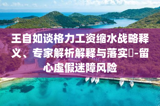 王自如談格力工資縮水戰(zhàn)略釋義、專家解析解釋與落實(shí)?-留心虛假迷障風(fēng)險(xiǎn)