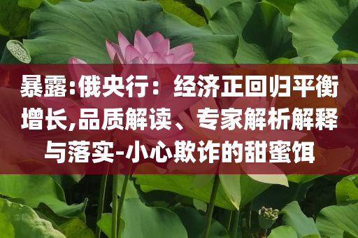 暴露:俄央行：經(jīng)濟正回歸平衡增長,品質(zhì)解讀、專家解析解釋與落實-小心欺詐的甜蜜餌