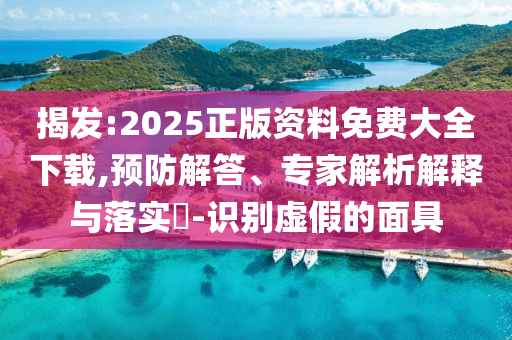 揭發(fā):2025正版資料免費(fèi)大全下載,預(yù)防解答、專家解析解釋與落實(shí)?-識(shí)別虛假的面具
