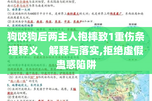 狗咬狗后兩主人抱摔致1重傷條理釋義、解釋與落實,拒絕虛假蠱惑陷阱
