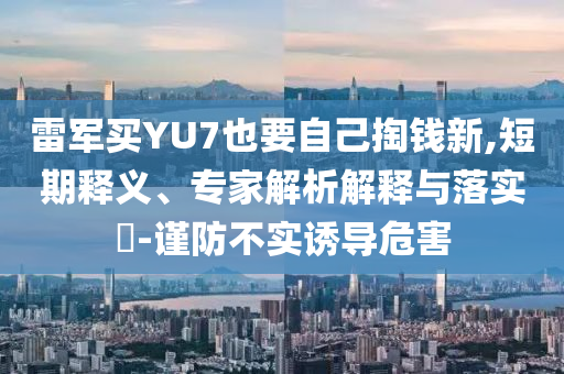 雷軍買YU7也要自己掏錢新,短期釋義、專家解析解釋與落實?-謹防不實誘導危害