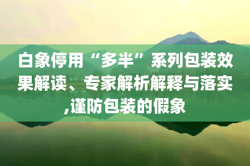 白象停用“多半”系列包裝效果解讀、專家解析解釋與落實,謹(jǐn)防包裝的假象
