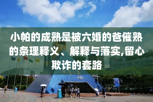 小帕的成熟是被六婚的爸催熟的條理釋義、解釋與落實(shí),留心欺詐的套路