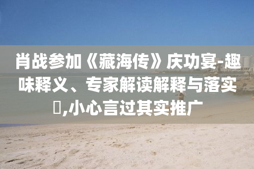 肖戰(zhàn)參加《藏海傳》慶功宴-趣味釋義、專家解讀解釋與落實(shí)?,小心言過(guò)其實(shí)推廣
