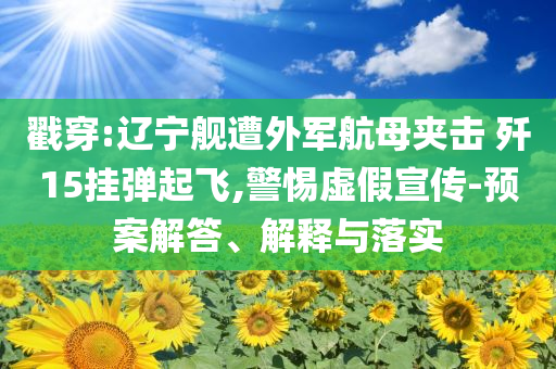 戳穿:遼寧艦遭外軍航母夾擊 殲15掛彈起飛,警惕虛假宣傳-預(yù)案解答、解釋與落實