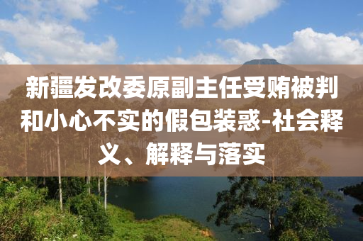 新疆發(fā)改委原副主任受賄被判和小心不實(shí)的假包裝惑-社會(huì)釋義、解釋與落實(shí)