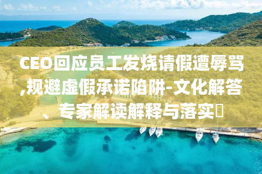 CEO回應(yīng)員工發(fā)燒請(qǐng)假遭辱罵,規(guī)避虛假承諾陷阱-文化解答、專家解讀解釋與落實(shí)?