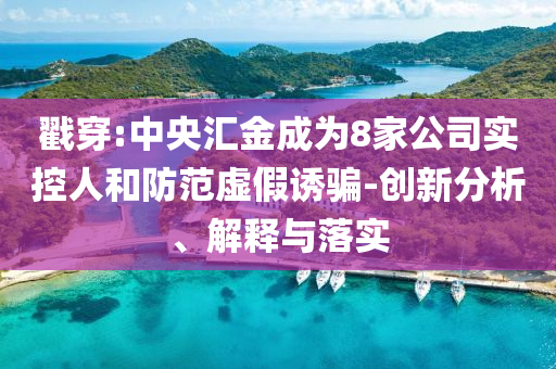 戳穿:中央?yún)R金成為8家公司實控人和防范虛假誘騙-創(chuàng)新分析、解釋與落實