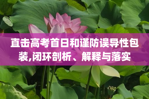 直擊高考首日和謹防誤導性包裝,閉環(huán)剖析、解釋與落實