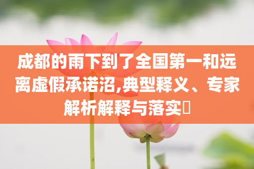 成都的雨下到了全國第一和遠(yuǎn)離虛假承諾沼,典型釋義、專家解析解釋與落實(shí)?