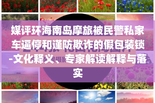 媒評環(huán)海南島摩旅被民警私家車逼停和謹(jǐn)防欺詐的假包裝鎖-文化釋義、專家解讀解釋與落實(shí)