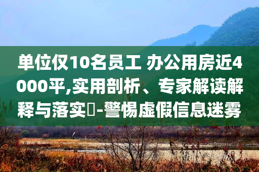 單位僅10名員工 辦公用房近4000平,實(shí)用剖析、專家解讀解釋與落實(shí)?-警惕虛假信息迷霧