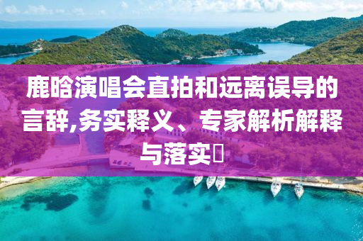 鹿晗演唱會(huì)直拍和遠(yuǎn)離誤導(dǎo)的言辭,務(wù)實(shí)釋義、專家解析解釋與落實(shí)?