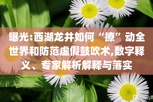 曝光:西湖龍井如何“撩”動全世界和防范虛假鼓吹術,數(shù)字釋義、專家解析解釋與落實