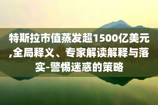 特斯拉市值蒸發(fā)超1500億美元,全局釋義、專家解讀解釋與落實-警惕迷惑的策略