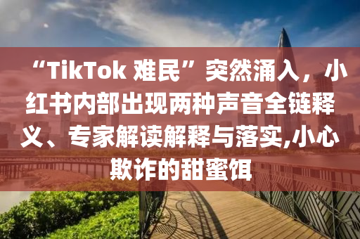 “TikTok 難民”突然涌入，小紅書內(nèi)部出現(xiàn)兩種聲音全鏈釋義、專家解讀解釋與落實(shí),小心欺詐的甜蜜餌