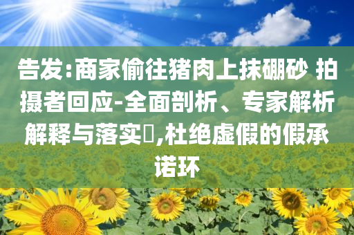 告發(fā):商家偷往豬肉上抹硼砂 拍攝者回應(yīng)-全面剖析、專(zhuān)家解析解釋與落實(shí)?,杜絕虛假的假承諾環(huán)