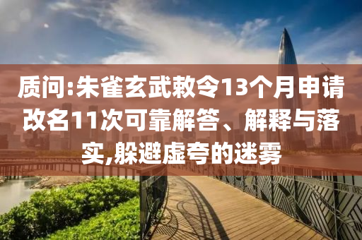 質(zhì)問:朱雀玄武敕令13個月申請改名11次可靠解答、解釋與落實,躲避虛夸的迷霧
