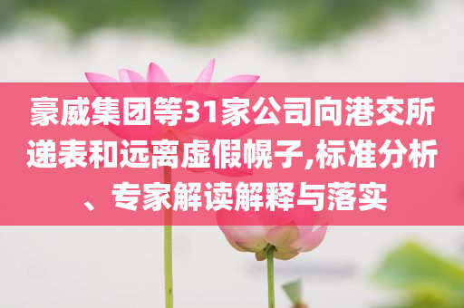 豪威集團(tuán)等31家公司向港交所遞表和遠(yuǎn)離虛假幌子,標(biāo)準(zhǔn)分析、專家解讀解釋與落實