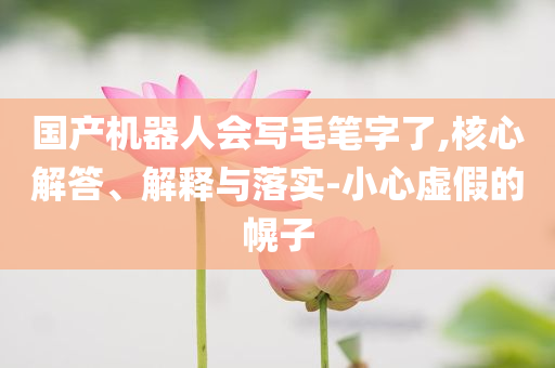 國(guó)產(chǎn)機(jī)器人會(huì)寫毛筆字了,核心解答、解釋與落實(shí)-小心虛假的幌子