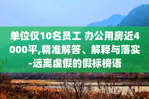 單位僅10名員工 辦公用房近4000平,精準(zhǔn)解答、解釋與落實(shí)-遠(yuǎn)離虛假的假標(biāo)榜語